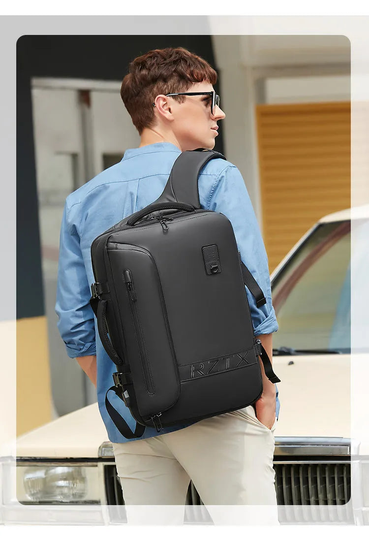 Travel Men Expanded Laptop Backpack vacuum compression hiking Backpack USB charging Business Large Capacity Backpack For Pumps
