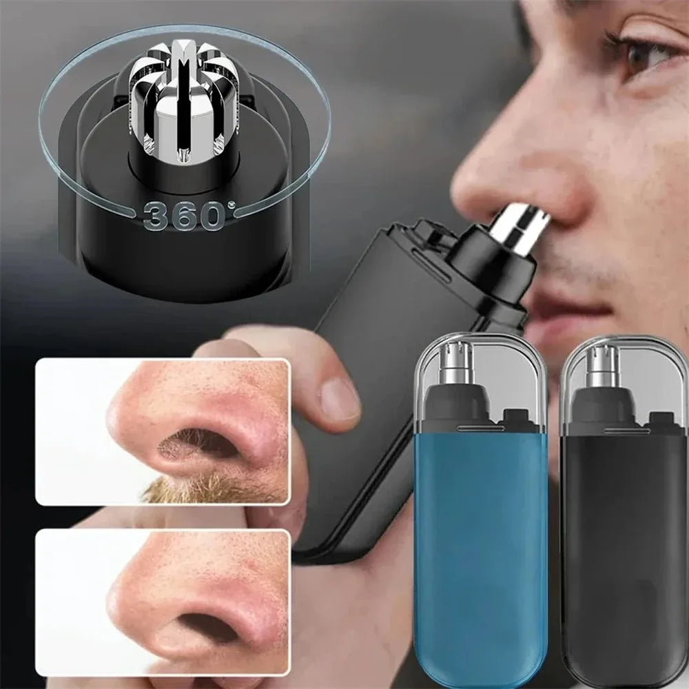 Rechargeable Nose Hair Trimmer Clipper USB Charging Dual-Edge Blades Electric Portable Men Mini Nose Hair Trimmer Face Care Kit