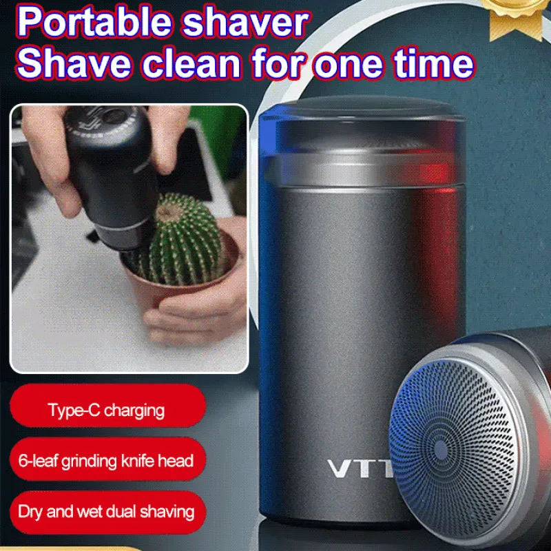 Mini Electric Shaver Portable Double Heads Quick Cleaning Type-C Rechargeable Razor Busines Travel Waterproof Small Razor Machin