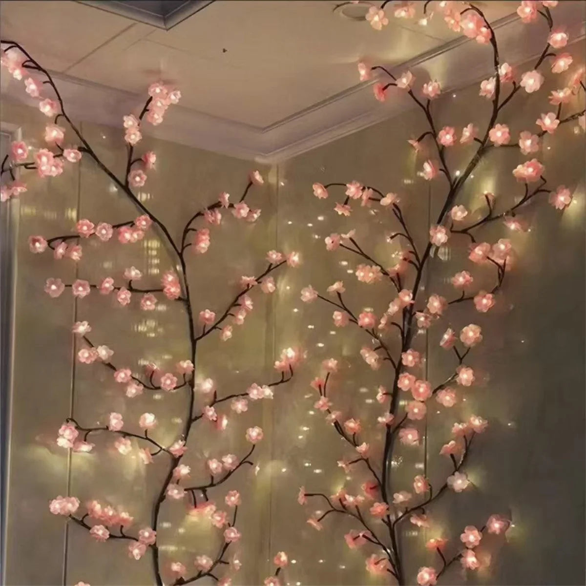 72 Led Cherry Blossom USB Tree Branch Rattan Lights 8 Modes Colorful String Lamp Valentine Christmas Wedding Bedroom Decoration