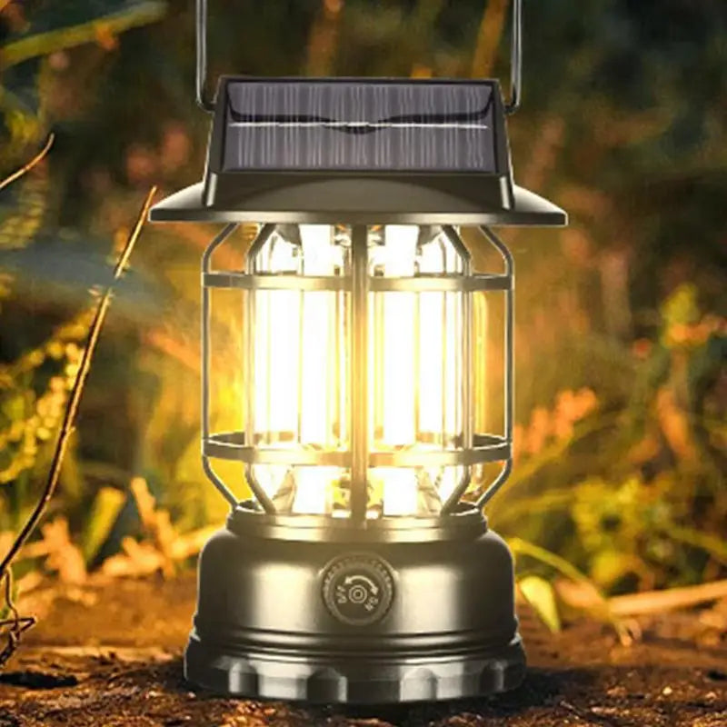 Solar Camping Light Motion Sensor Lantern Tent Light Portable Solar Powered Landscape Hiking Flashlight for Garden Courtyard