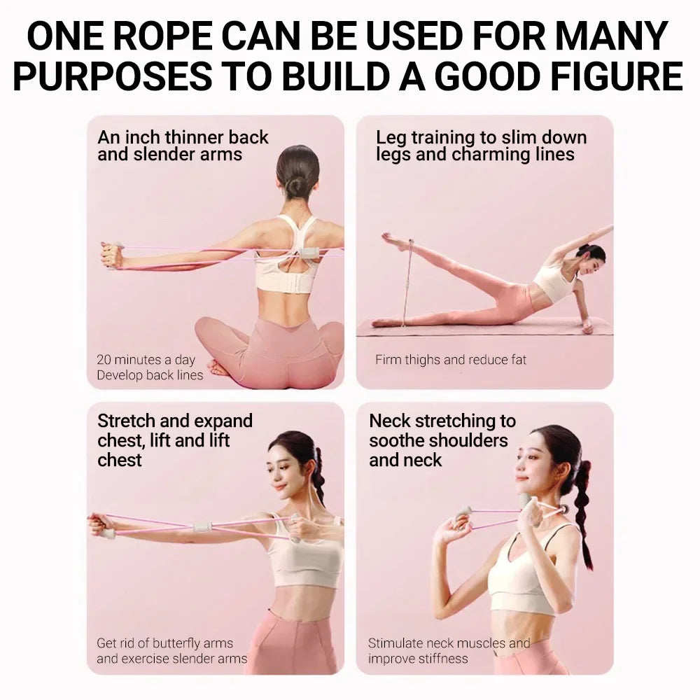 Tension Rope Yoga Gym Latex Rubber Arm Resistance 8-shaped Fitness Strength Equipment Home Gym Chest Expander Elastic Band