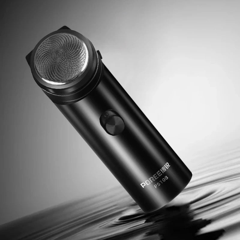 POREE PS108 2025 New Mini Portable Electric Shaver for Men's High Power Six-Blade Blade USB Charging Classic Single-Head Shaver