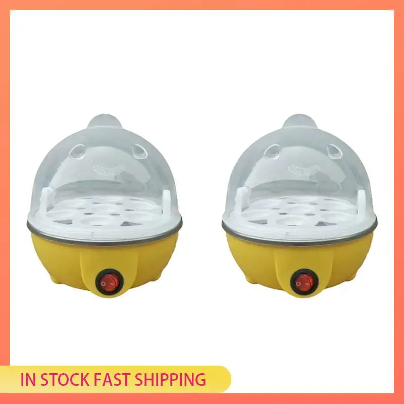 AA05 2X Rapid Egg Cooker: 7 Egg Capacity Electric Egg Cooker For Hard Boiled Eggs, Scrambled Eggs Yellow EU Plug
