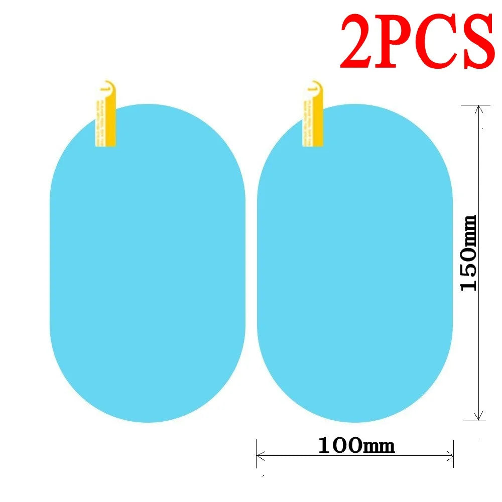 2PCS Car Rearview Mirror Rainproof Film Window Glass Antifog Waterproof Sticker Truck Rearview Mirror Transparent Film Auto Part