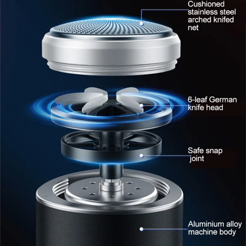 Mini Electric Shaver Portable Double Heads Quick Cleaning Type-C Rechargeable Razor Busines Travel Waterproof Small Razor Machin