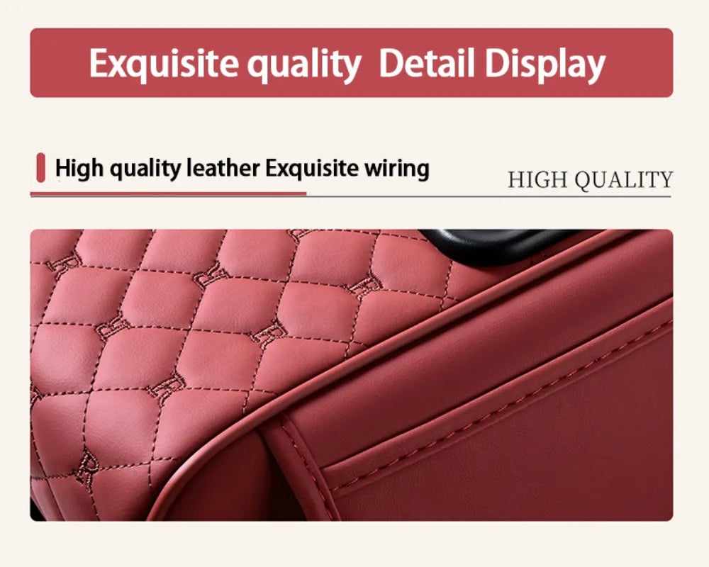 Portable Center Console Armrest Cushion PU Leather Multifunctional Armrest Pad Height Increasing with Cup Holder Tissue Box