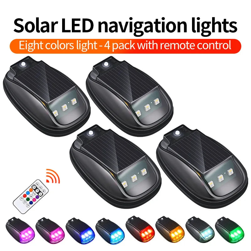 Solar Car Roof Strobe Light With Remote Control Cab Signal Lamp Wireless No Punch LED Truck Pickup Truck Roof Warning Lights