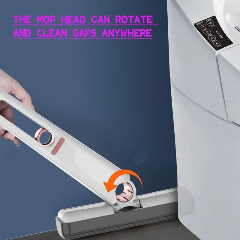 Portable Lazy Absorbent Sponge Mop with Replaceable Sponge Head Foldable Home Cleaning Mop Desktop Window Car Cleaning Tool