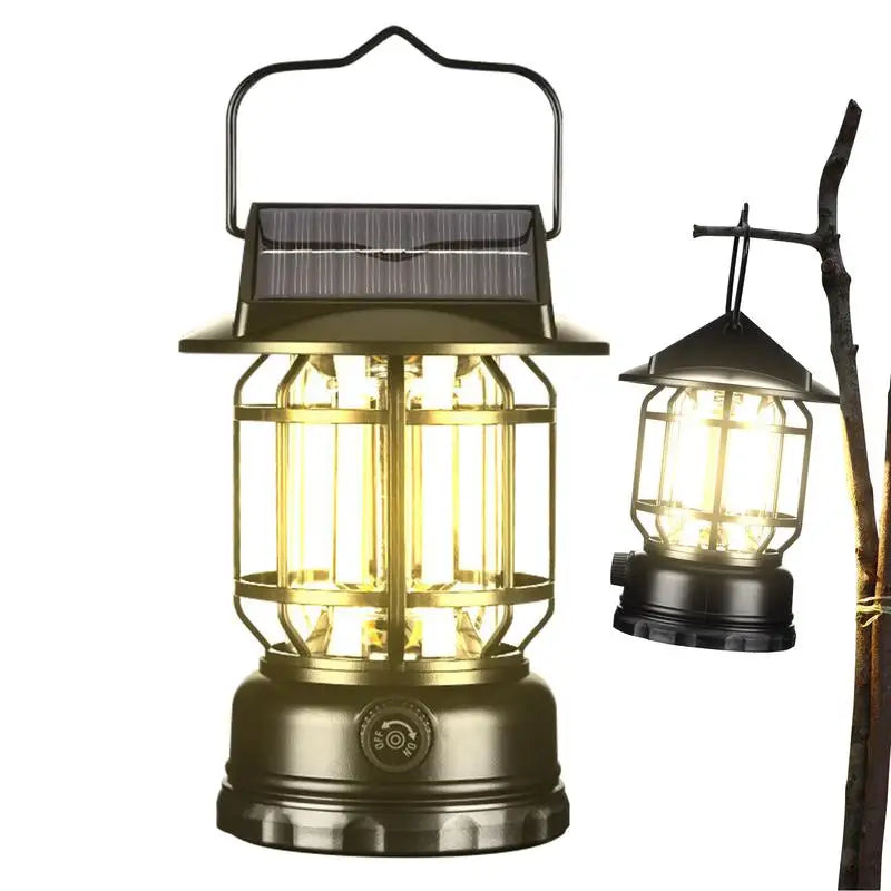 Solar Camping Light Motion Sensor Lantern Tent Light Portable Solar Powered Landscape Hiking Flashlight for Garden Courtyard