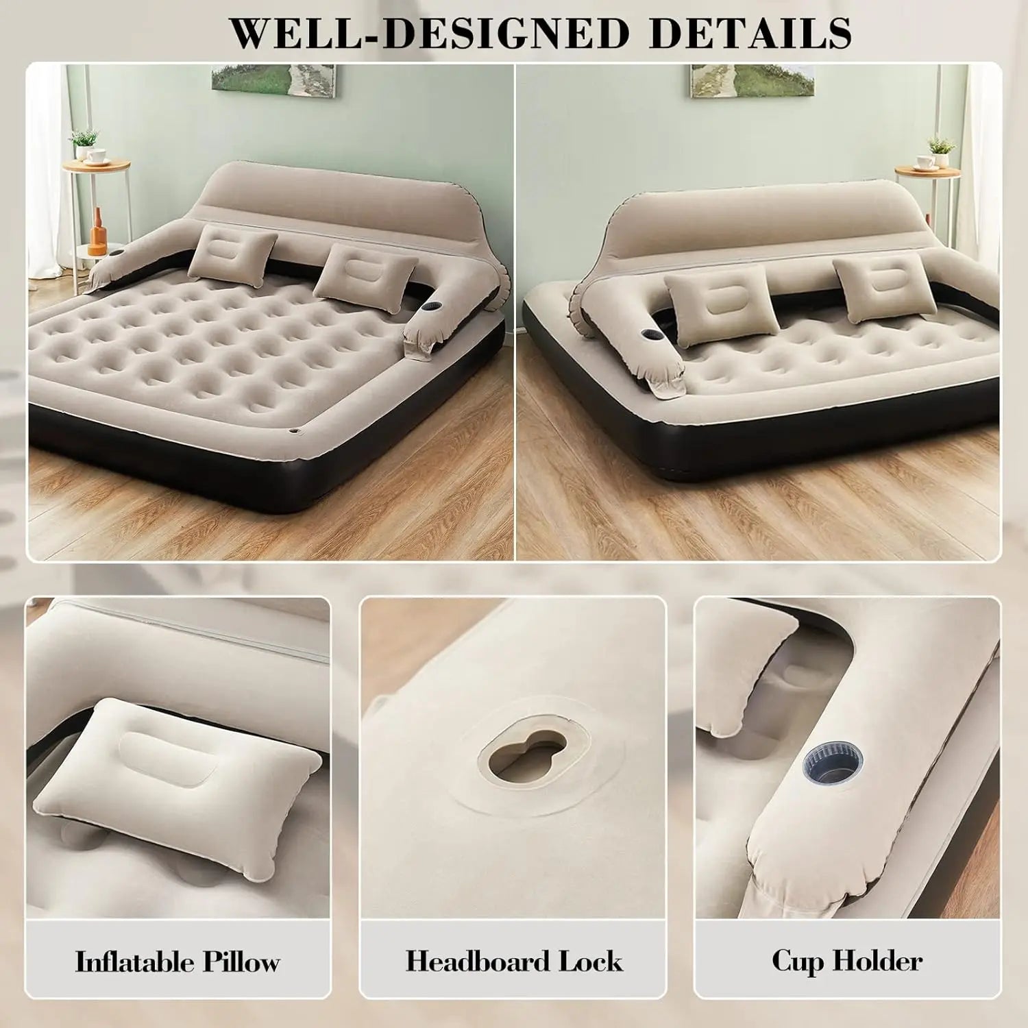 Wholesale Large Size Inflatable Bed Simple Portable Air Cushion Bed Outdoor Household Inflatable Bed