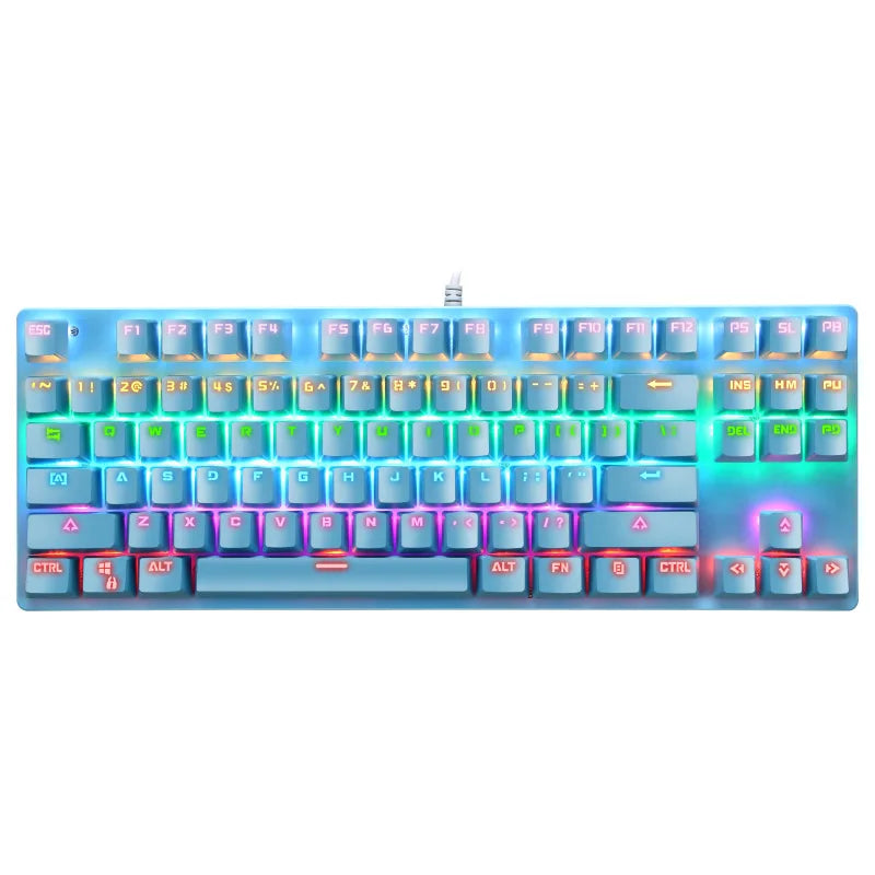 K7 Office Computer Mechanical Wired Keyboard ABS Keycaps 87 Key Game Gaming Gaming Luminous Keyboard Gaming