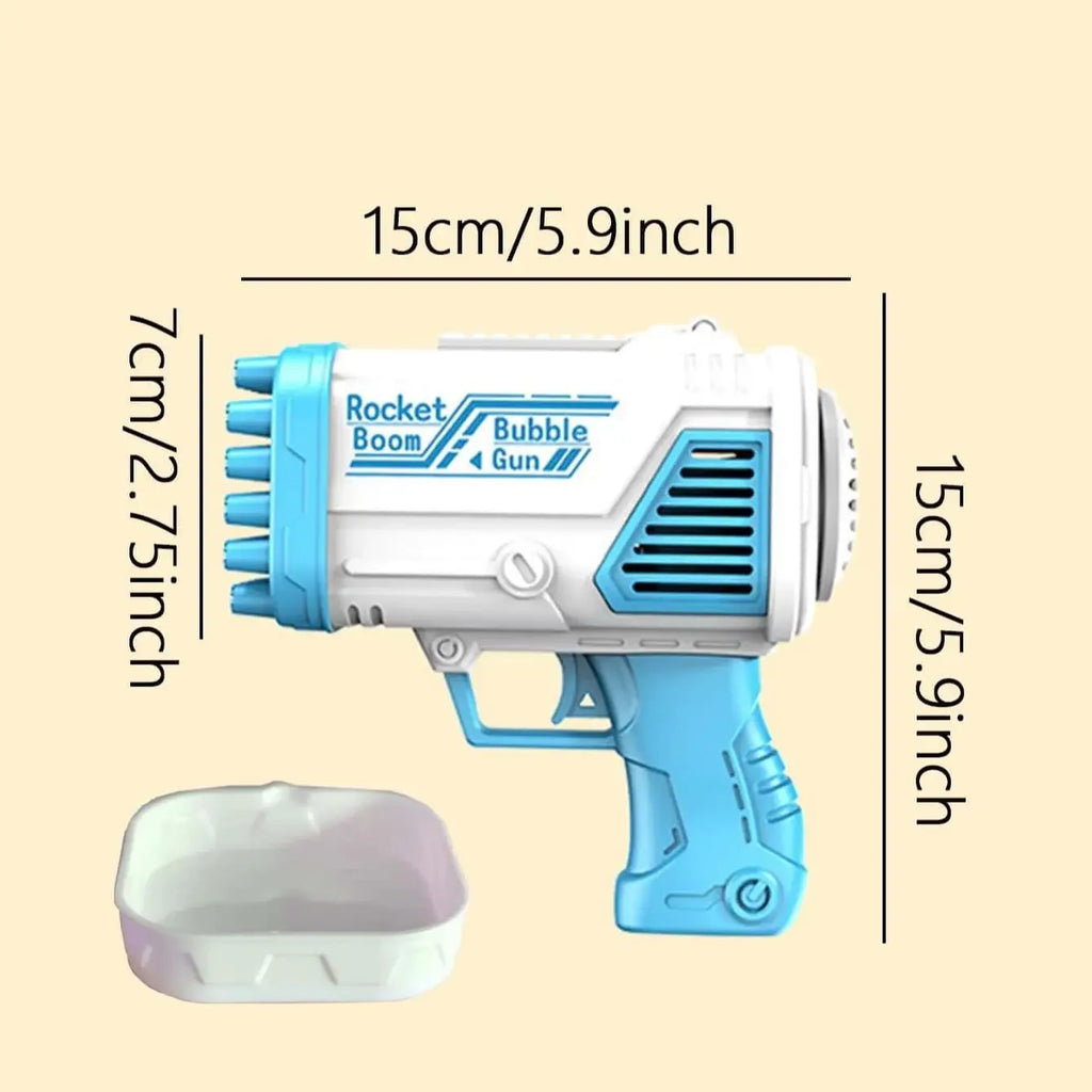 1PC-Bubble Gun Rocket  Holes Soap Bubbles Machine Christmas Gift Gun Shape Automatic Blower With Light Pomperos Toys For Kids