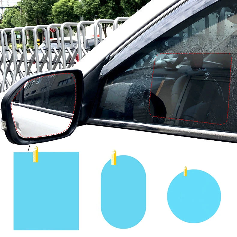 2PCS Car Rearview Mirror Rainproof Film Window Glass Antifog Waterproof Sticker Truck Rearview Mirror Transparent Film Auto Part