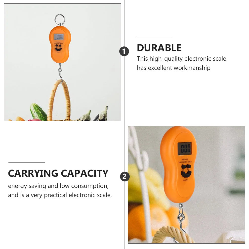 Portable Electronic Scale Small Lightweight ABS Steel Material Hook Kitchen Gourd Low Consumption Weighing Tool