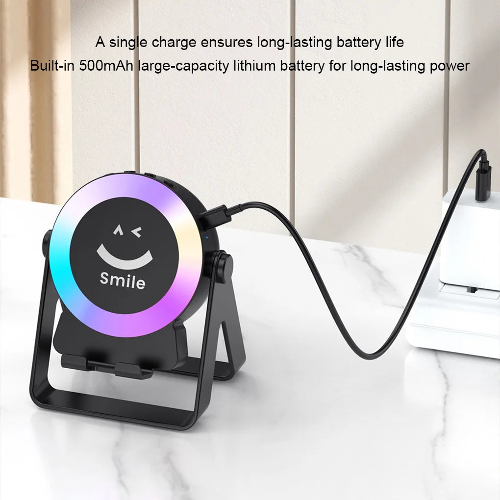 Wireless Speaker Phone Stand Sound Amplifier Bluetooth LED Atmosphere Light Desk RGB Mini Bluetooth Speaker