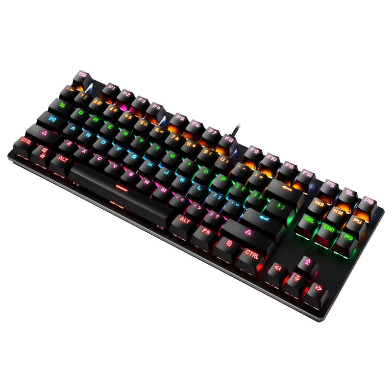 K7 Office Computer Mechanical Wired Keyboard ABS Keycaps 87 Key Game Gaming Gaming Luminous Keyboard Gaming