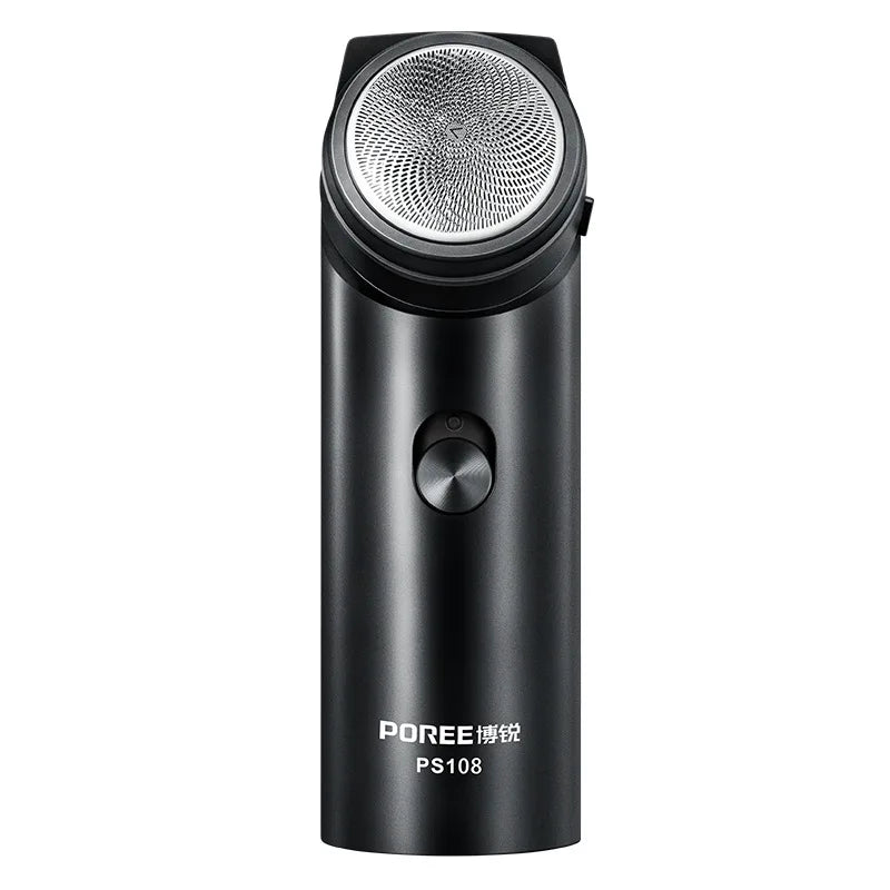 POREE PS108 2025 New Mini Portable Electric Shaver for Men's High Power Six-Blade Blade USB Charging Classic Single-Head Shaver