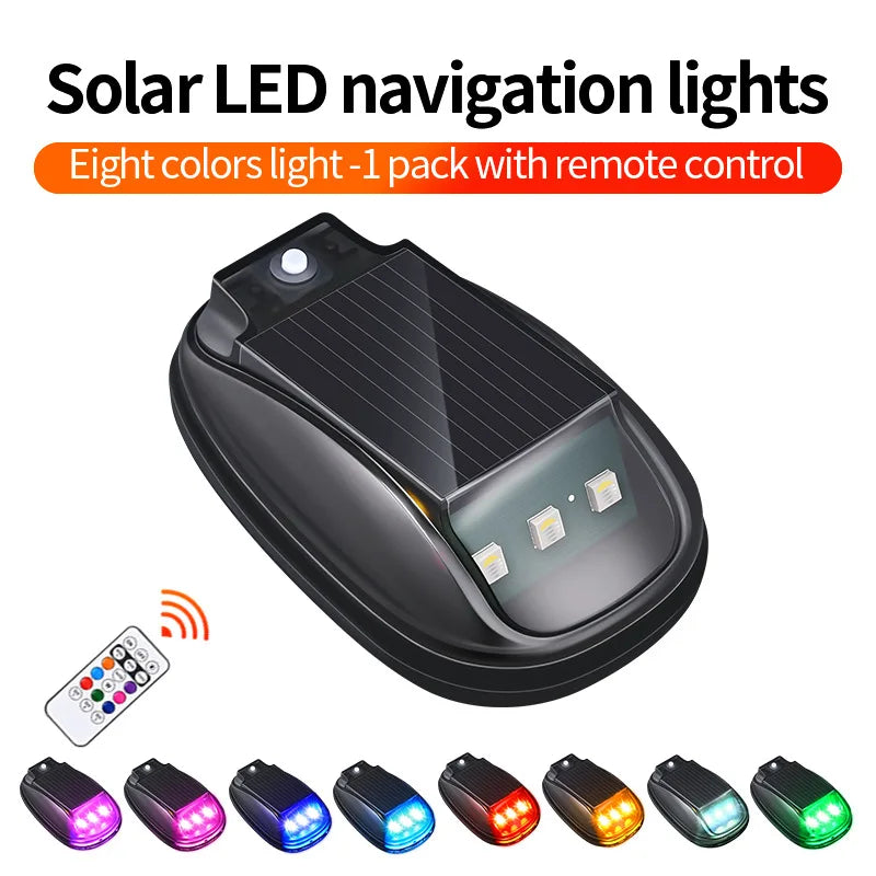 Solar Car Roof Strobe Light With Remote Control Cab Signal Lamp Wireless No Punch LED Truck Pickup Truck Roof Warning Lights
