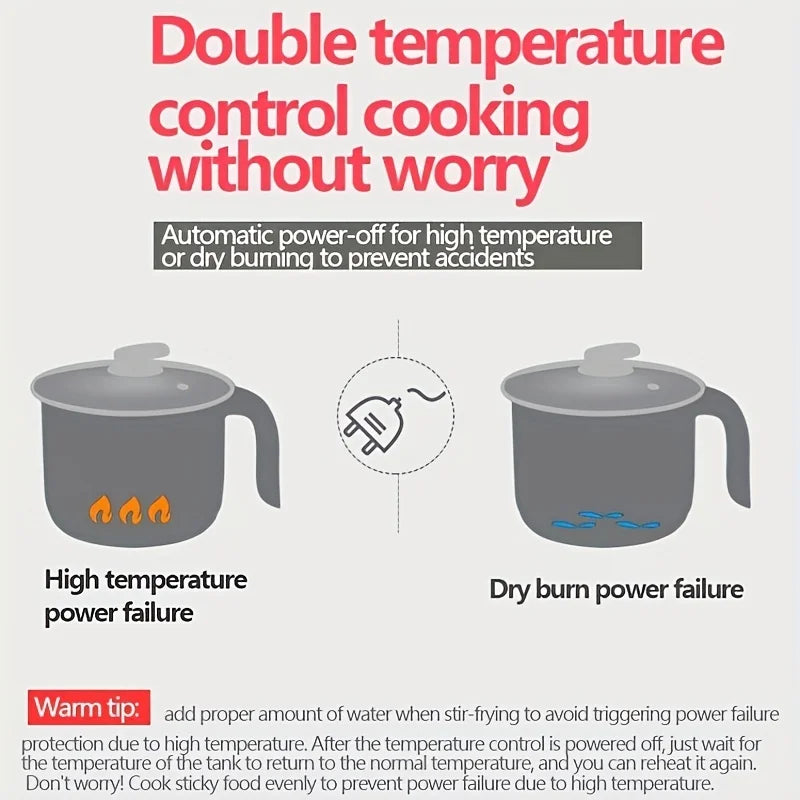 US Plug Multifunctional Electric Hot Pot,Electric Steaming Pot,Anti Dry Burning Single Layer Double Layer Electric Boiling Pot