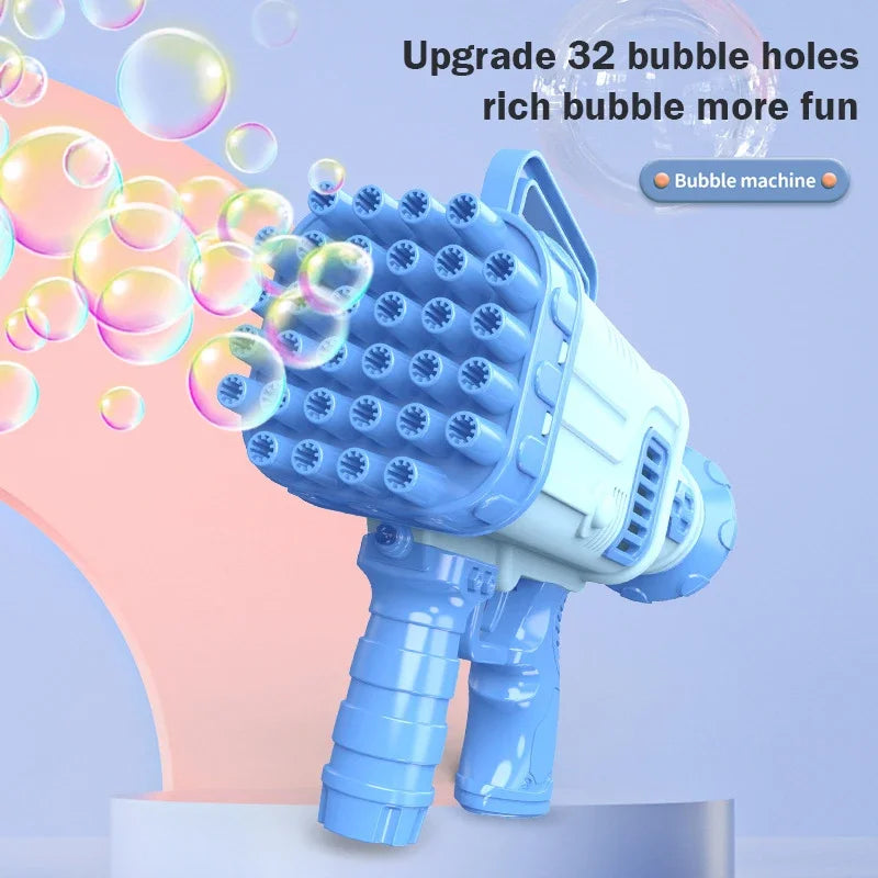 32 Hole Electric Handheld Bubble Machine Kids Toys Bubble Maker With Light Children Outdoor Party Soap Bubbles Blower Game Gifts