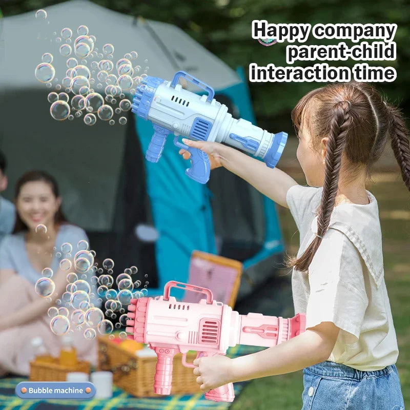32 Hole Electric Handheld Bubble Machine Kids Toys Bubble Maker With Light Children Outdoor Party Soap Bubbles Blower Game Gifts