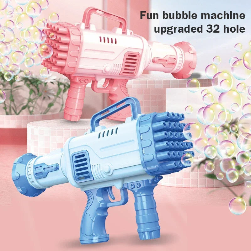 32 Hole Electric Handheld Bubble Machine Kids Toys Bubble Maker With Light Children Outdoor Party Soap Bubbles Blower Game Gifts