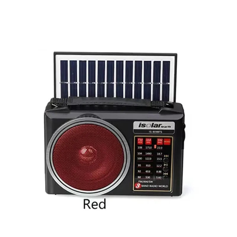Portable Best Reception FM AM SW Radio Solar Panel Emergency Radios Full Range Bluetooth Speaker Wireless TF USB Music Player