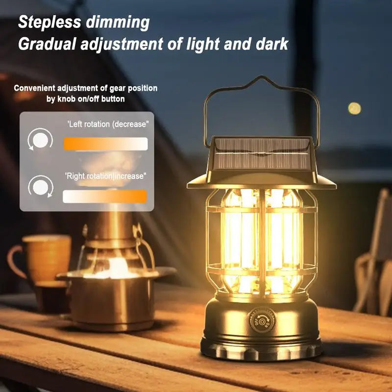 Solar Camping Light Motion Sensor Lantern Tent Light Portable Solar Powered Landscape Hiking Flashlight for Garden Courtyard