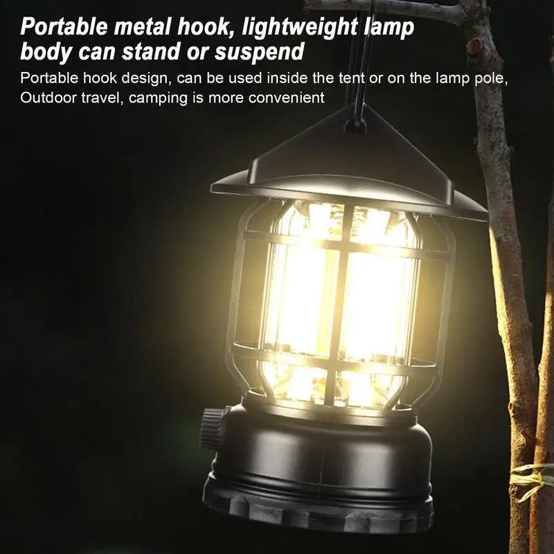 Solar Camping Light Motion Sensor Lantern Tent Light Portable Solar Powered Landscape Hiking Flashlight for Garden Courtyard