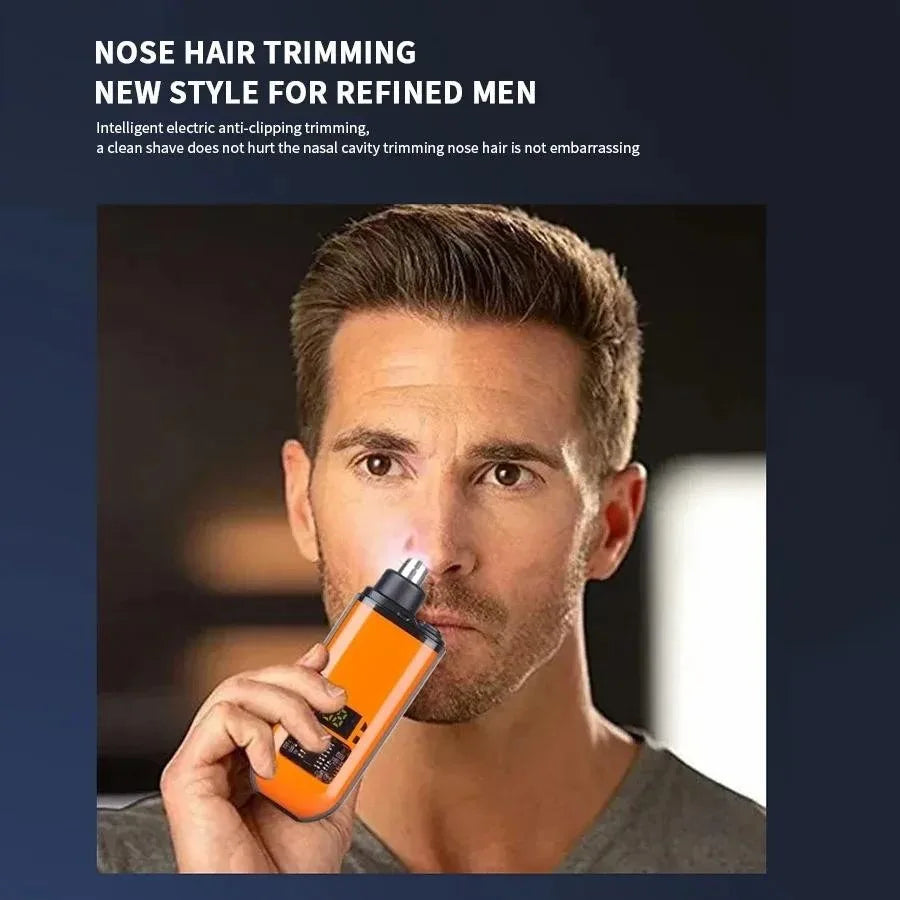 Rechargeable Nose Hair Trimmer Clipper USB Charging Dual-Edge Blades Electric Portable Men Mini Nose Hair Trimmer Face Care Kit