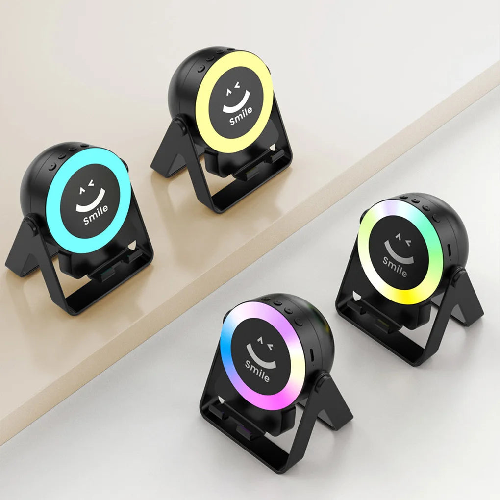 Wireless Speaker Phone Stand Sound Amplifier Bluetooth LED Atmosphere Light Desk RGB Mini Bluetooth Speaker