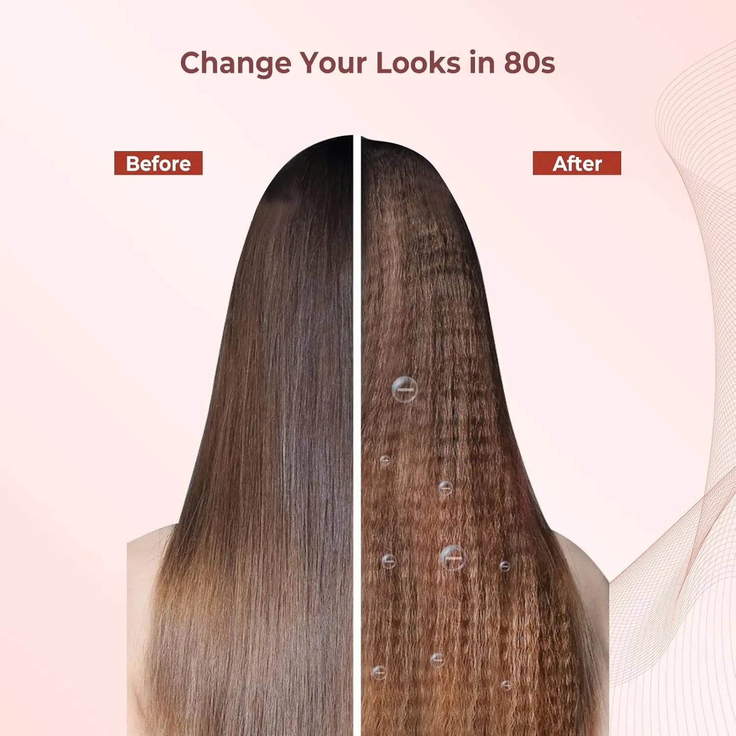 PTC Ceramic Crimping Iron for Hair, Travel Crimper Hair Tool Hair Crimper for with Temperature Adjustable and LCD Display