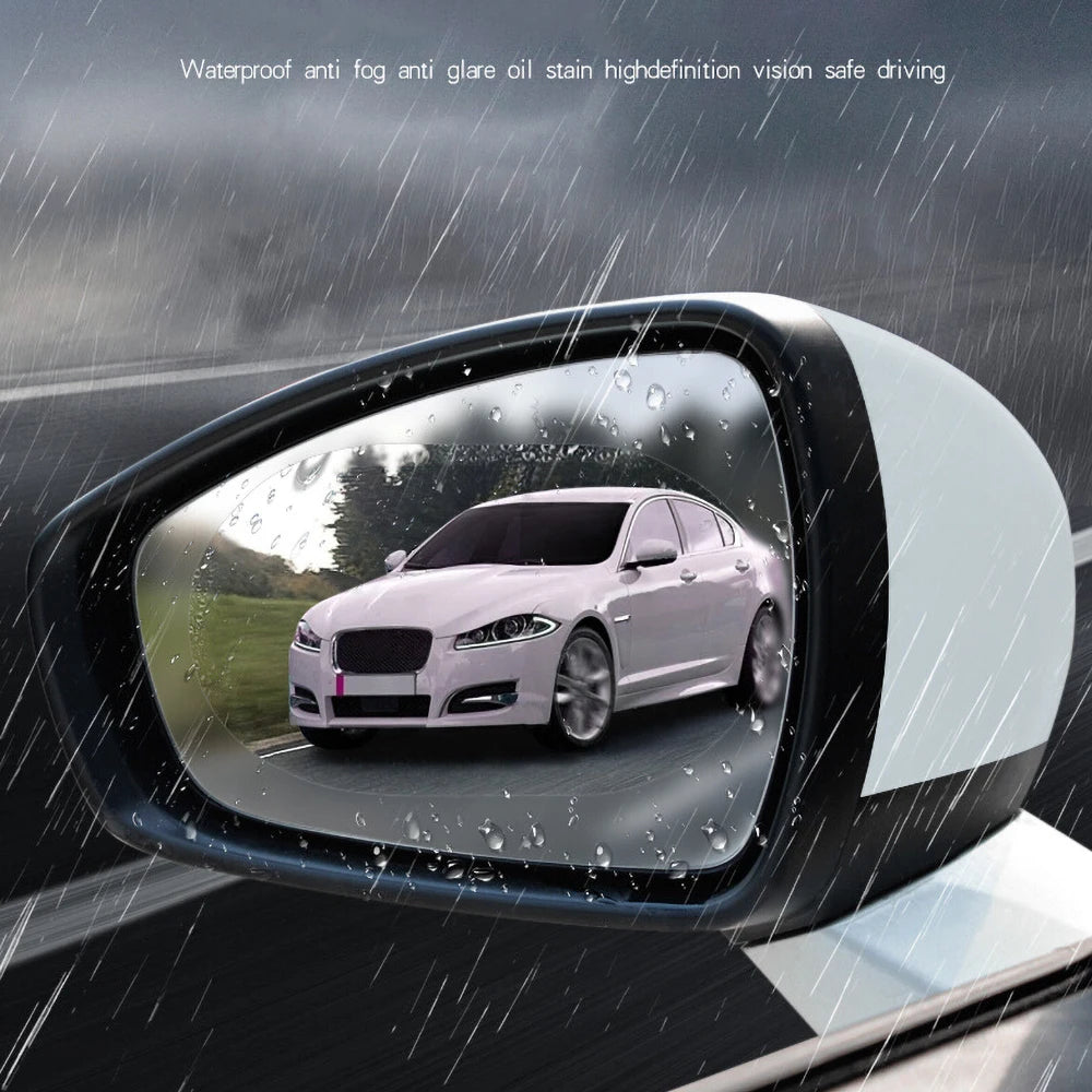 2PCS Car Rearview Mirror Rainproof Film Window Glass Antifog Waterproof Sticker Truck Rearview Mirror Transparent Film Auto Part