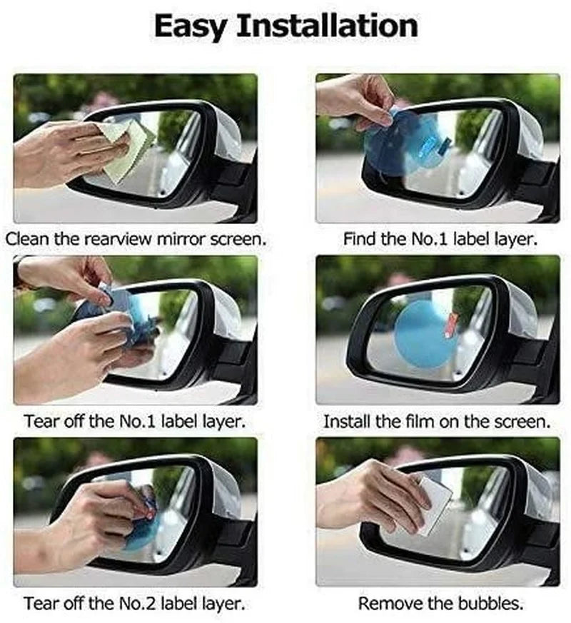 2PCS Car Rearview Mirror Rainproof Film Window Glass Antifog Waterproof Sticker Truck Rearview Mirror Transparent Film Auto Part