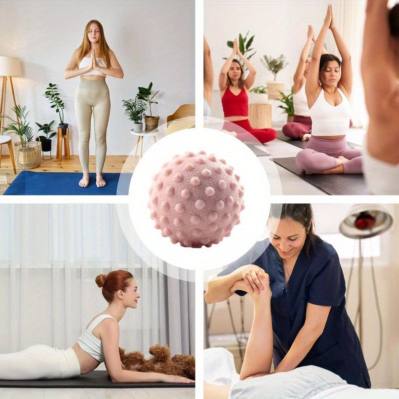 Yoga Fitness Roller, Manual Yoga Massage Ball for Full Body Trigger Point Care, Suitable for Home Gym, Muscle Relaxation in Pink, Purple, Blue, Green